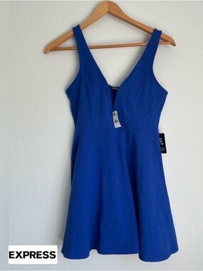 Express Elegant Blue Sleeveless Dress